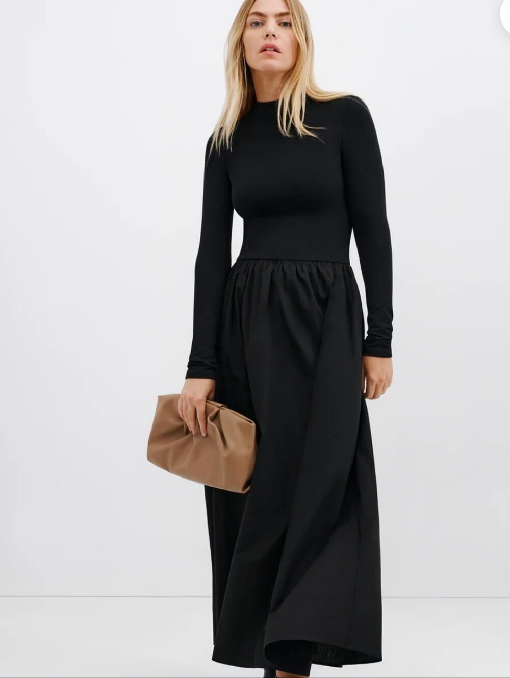 Marcella Fillmore Black Long-Sleeve Maxi Dress Size M